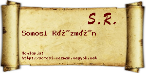 Somosi Rézmán névjegykártya
